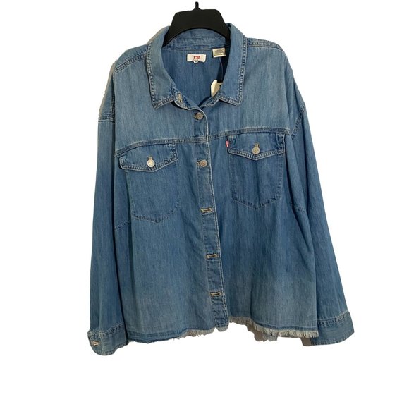 NWT Levi's Jean Chambray Button Down Top - Picture 1 of 6